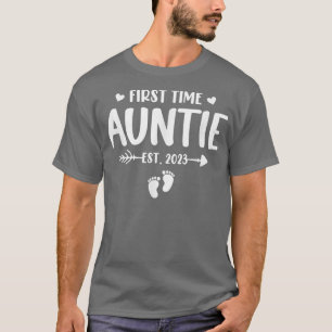 First Time Auntie Est 2023 Soon To Be Aunt Gender  T-Shirt