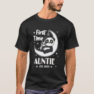 First Time Auntie EST 2025 Mother s Day Cute Heart T-Shirt