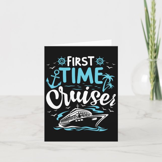First Time Cruiser First Cruise Ship Vacation Trip Card (Front)