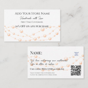 First-time Customers Elegant Jewellery Handmade Discount Card
