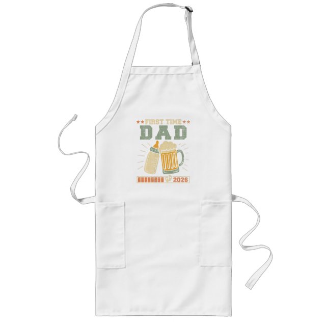 First Time Dad 2026 Expecting Baby Funny Long Apron (Front)