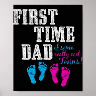 First Time Dad, Daddy Of Bg Twins, Father's Day Gi Poster