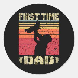 First Time Dad Est2023 Father'S Day Soon To Be Dad Classic Round Sticker
