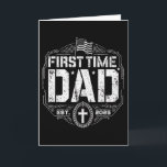 First Time Dad Est 2025 - Patriotic Christian Cros Card<br><div class="desc">First Time Dad Est 2025 - Patriotic Christian Cross Vintage Premium</div>
