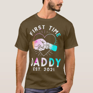 First Time Daddy New Dad Est 2021 Fathers Day 1 T-Shirt