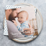 First Time Father's Day Photo Holiday Card<br><div class="desc">The perfect card for the first-time father. On the back of the card is blue heart pattern.  Message me if you need assistance or have any special requests.a</div>