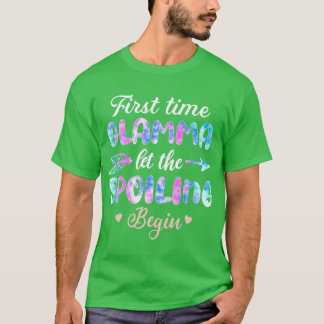 First Time Glamma Let The Spoiling Begin Tie Dye M T-Shirt