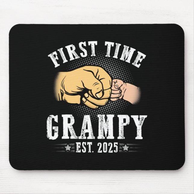 First Time Grampy Est 2025 Father's Day Soon To Be Mouse Pad (Front)