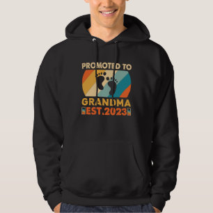First Time Grandma 2023 Vintage Promoted To Grandm Hoodie