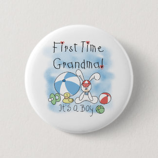 First Time Grandma Baby Boy 6 Cm Round Badge