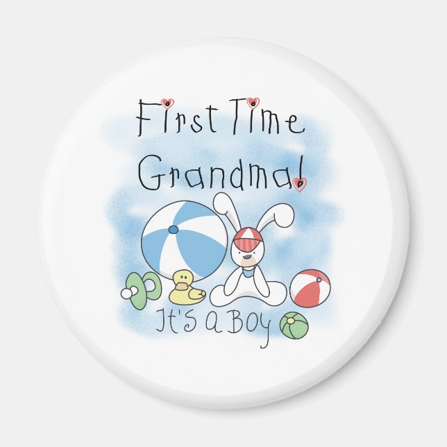 First Time Grandma Baby Boy Magnet (Front)