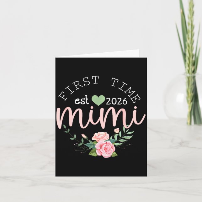 First Time Grandma Est 2026 New Grandmother 1st Ti Card (Front)