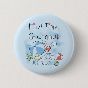 First Time Grandma of Boy Tshirts and Gifts 6 Cm Round Badge