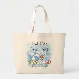 First Time Grandma of Boy Tshirts and Gifts Large Tote Bag