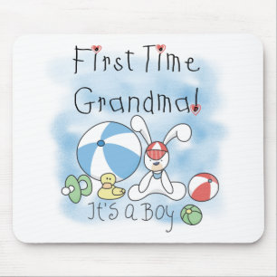 First Time Grandma of Boy Tshirts and Gifts Mouse Pad