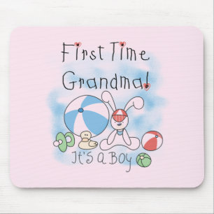First Time Grandma of Boy Tshirts and Gifts Mouse Pad