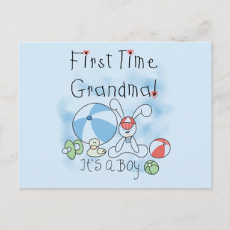 First Time Grandma of Boy Tshirts and Gifts Postcard