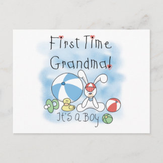 First Time Grandma of Boy Tshirts and Gifts Postcard