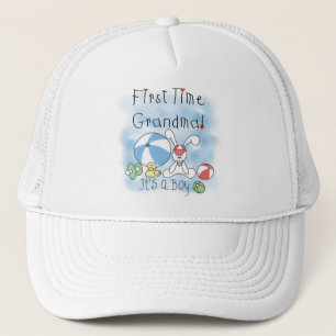 First Time Grandma of Boy Tshirts and Gifts Trucker Hat