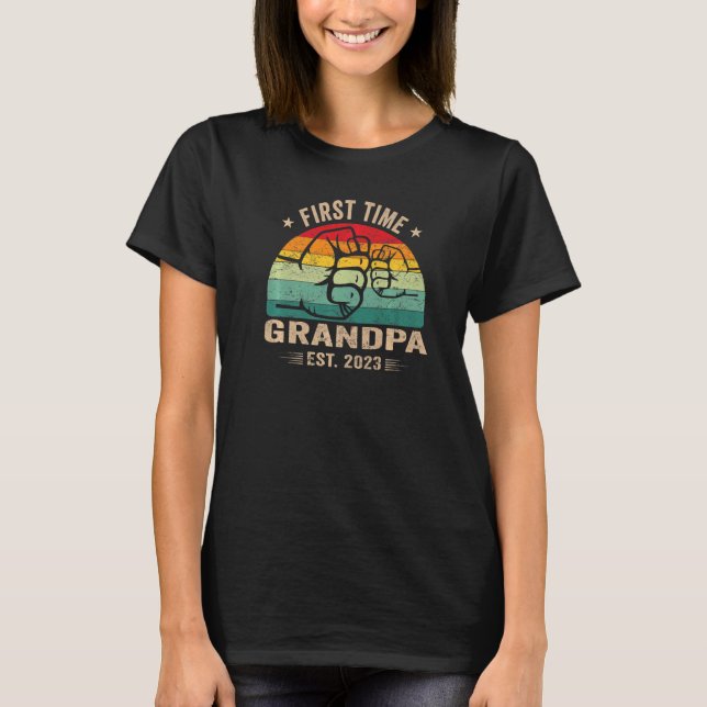 First time grandpa 2023 for grandfather to be   T-Shirt (Front)