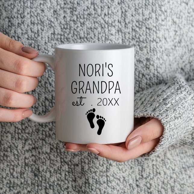 First Time Grandpa Est 2024 Gift For New Grandpa Mug (Creator Uploaded)