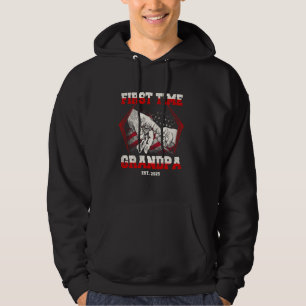 First Time Grandpa Est. 2025 Funny American Flag V Hoodie