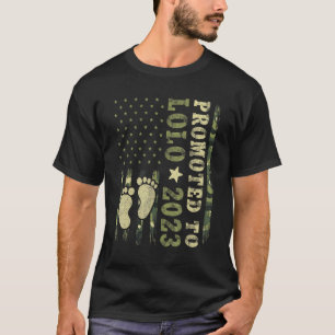 First Time Grandpa  Promoted To Lolo 2023 Camo Fla T-Shirt