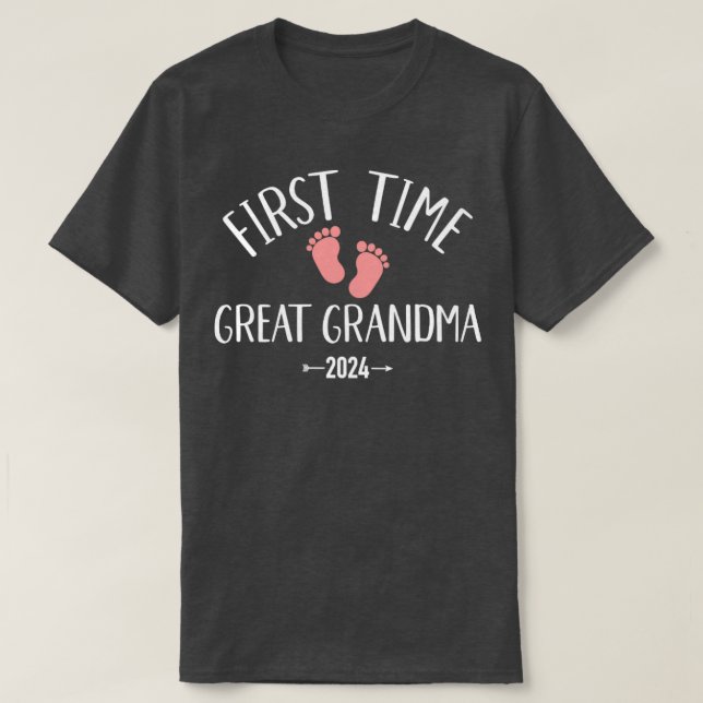 First time great grandma 2024 T-Shirt (Design Front)