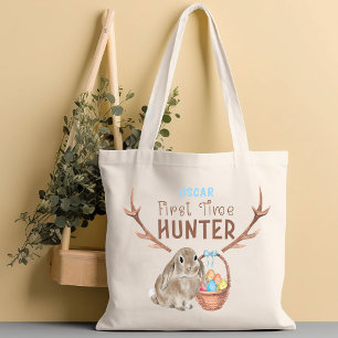 First Time Hunter Cute Boy Easter Egg Hunt Tote Ba Bag