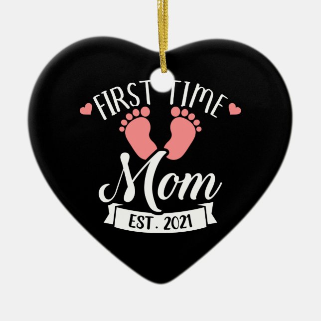 First time mum 2021 ceramic tree decoration (Front)