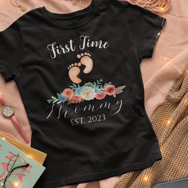 First Time Mummy To Be Mum Baby Shower Custom T-Shirt (Creator Uploaded)