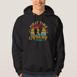 First Time Nanny 2023 Mother's Day Promoted To Mum Hoodie