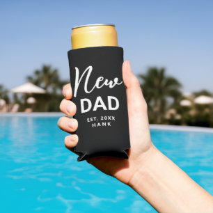 First Time New Dad Established Personalised Seltzer Can Cooler