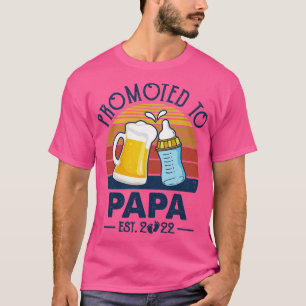 First Time Papa Promoted To Papa 2022 Fathers Day  T-Shirt