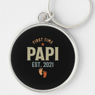 First Time Papi Est 2021 Father Key Ring