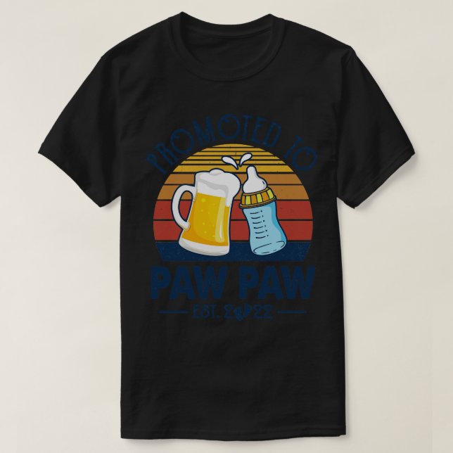 First Time Paw Paw Promoted To Paw Paw 2022 Father T-Shirt (Design Front)