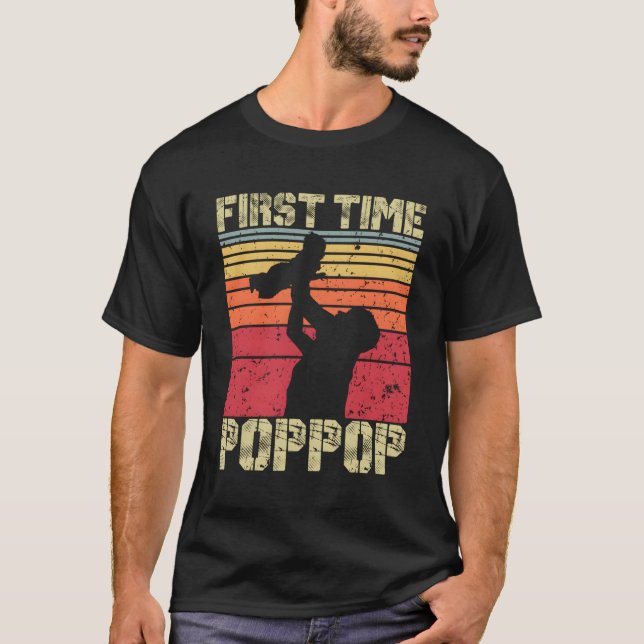 First Time Poppop Est2023 Father'S Day Soon To Be  T-Shirt (Front)