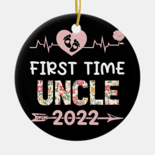 First Time Uncle 2022 Funny New Dad Promoted to Ceramic Tree Decoration