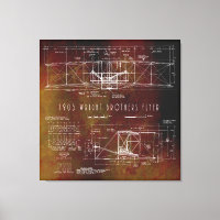 First to Fly Wright Bros Aeroplane Blueprint 1903