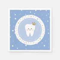First Tooth and Stars Paper Napkin