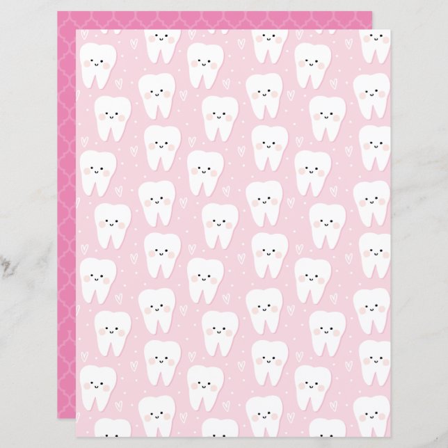 First Tooth Baby Girl Scrapbooking paper (Front/Back)