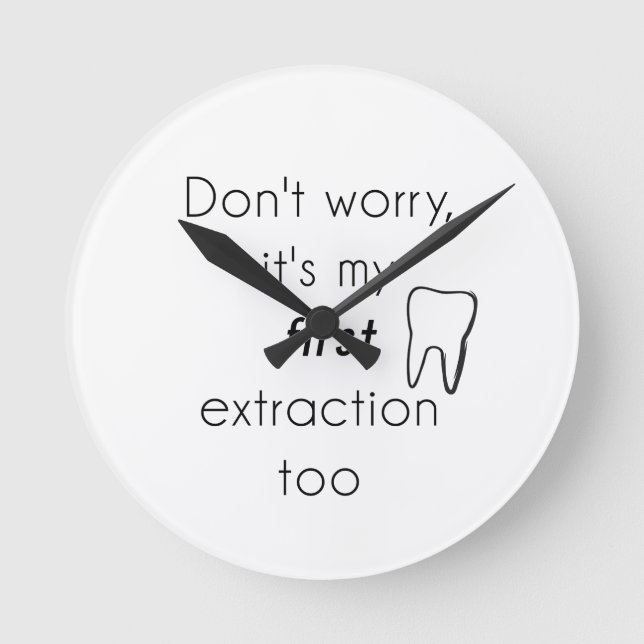 First Tooth Extraction! Round Clock (Front)