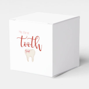 First Tooth- Minimalist Pink Favour Box