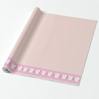 First Tooth pink party tablecloth, wrapping paper