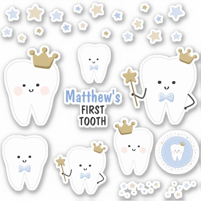 First Tooth Stickers, Scrapbooking or Party decor (Front)