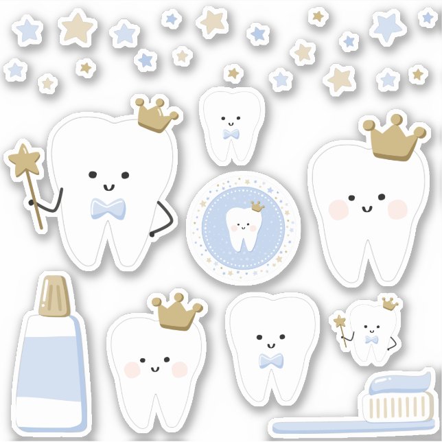 First Tooth Stickers, Scrapbooking or Party decor (Front)