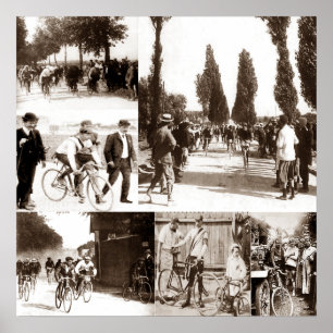 First Tour de France 1903 Start to Finish Collage  Poster