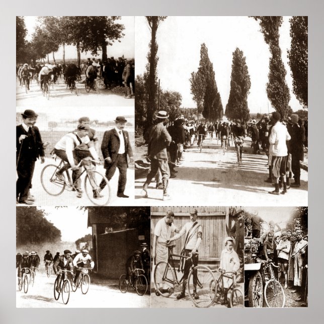 First Tour de France 1903 Start to Finish Collage Poster (Front)