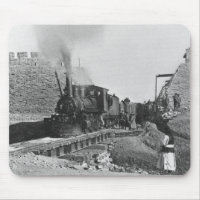 First train passing through the wall of Peking, Ch