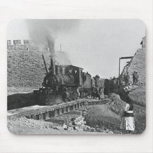 First train passing through the wall of Peking, Ch Mouse Pad (Front)